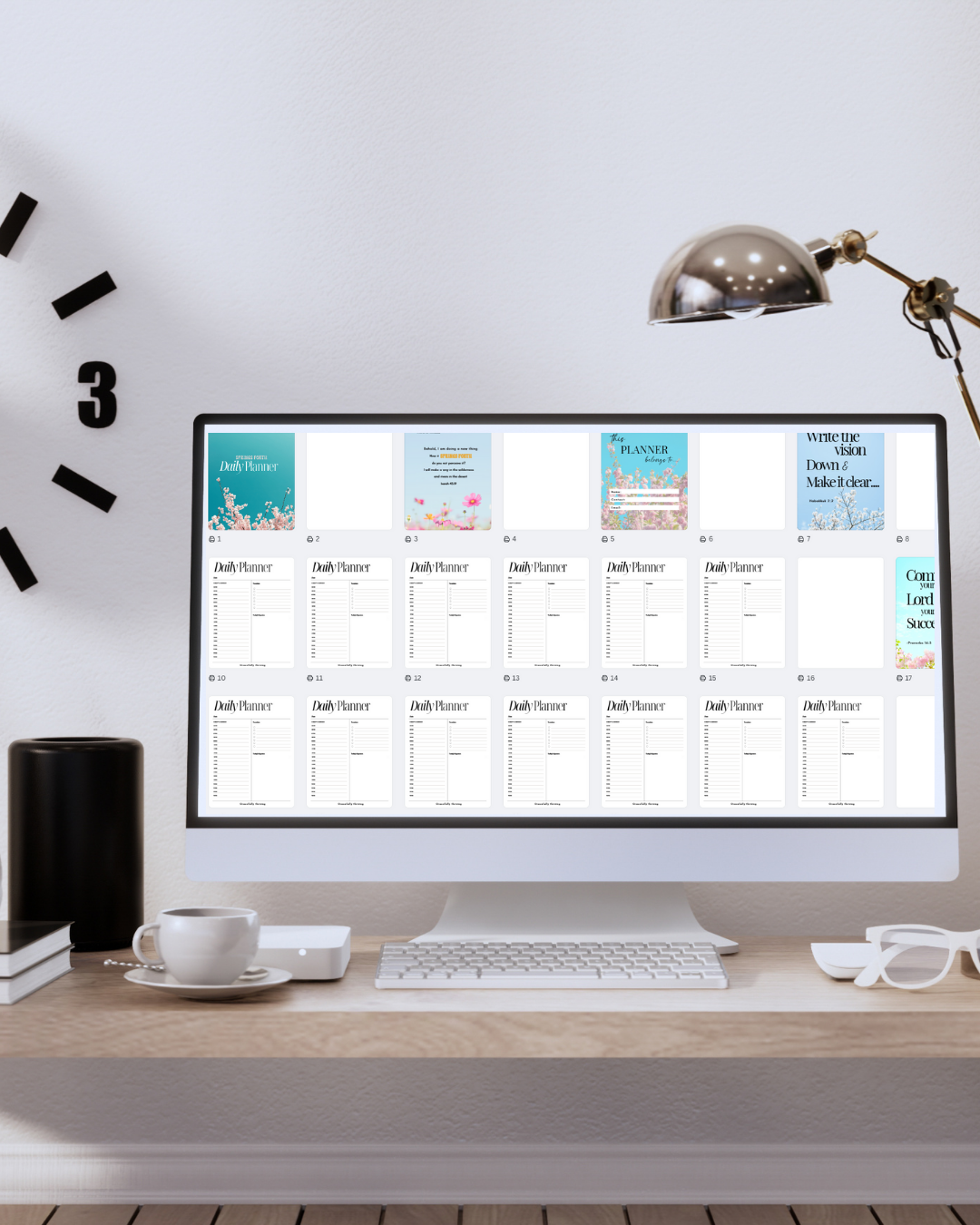 Template Digital Daily Planner: Spring Forth